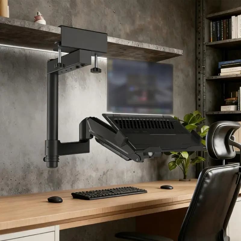 652F Laptop Desk Mount with Gas Spring Arm Monitor Laptop Stand for 11-17inch Notebook Computer Screen