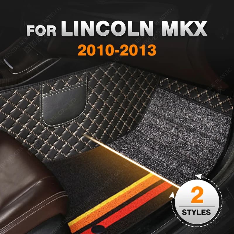Tappetini per auto a doppio strato per Lincoln MKX 2010 2011 2012 2013 Tappetini per auto personalizzati Accessori per tappeti per automobili