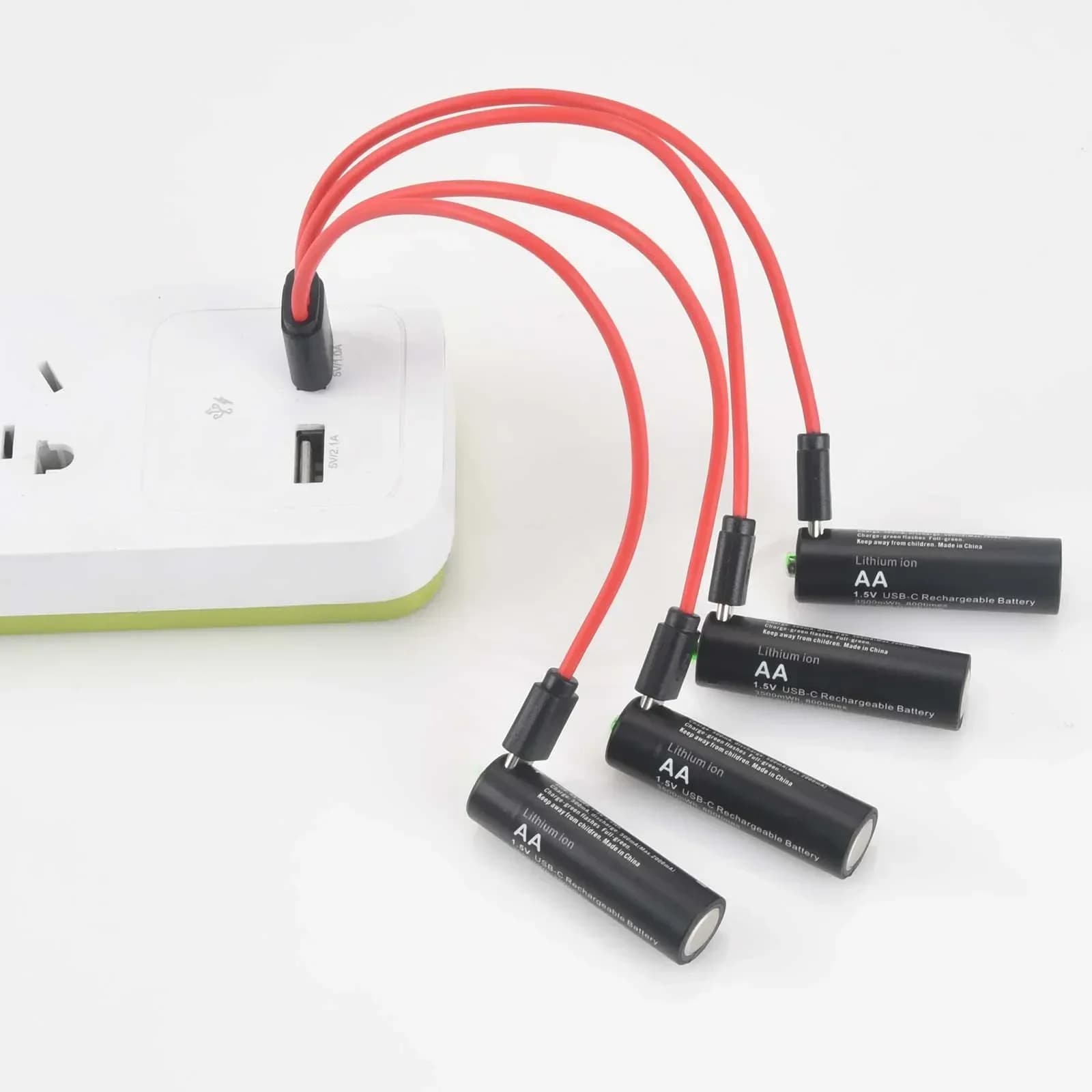 Soshine 1.5V USB 3500mWh Batteria al litio ricaricabile Batterie AA con cavo USB 4 in 1 per gioco rilevatore di fumo con fotocamera macchina