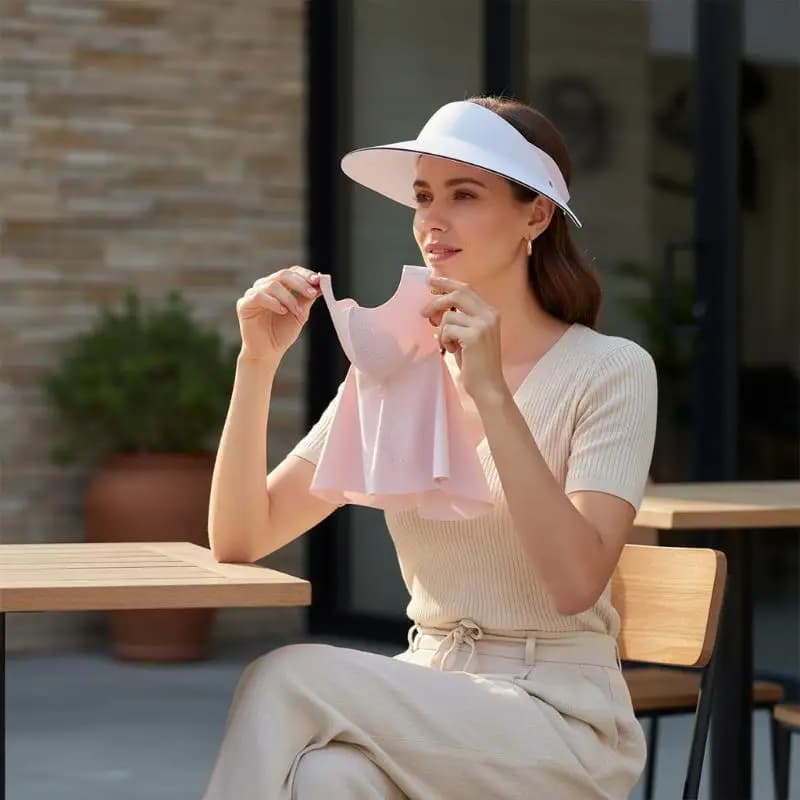 Cappello da Sole con Protezione UV Completa, Design 2 in 1 con Maschera per Ciclismo e Corsa all'Aperto