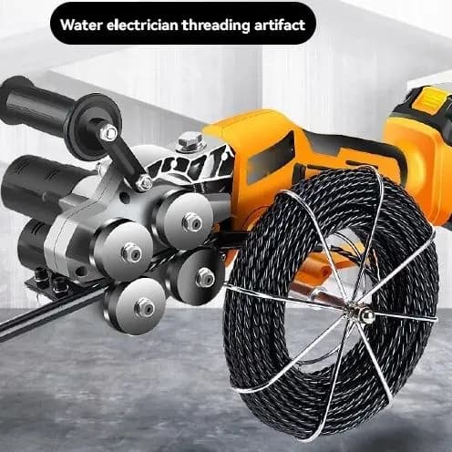 Electric Threading Machine Electrician Cable Cross Wire Pulling Tool Rechargeable Lithium Battery Wire Threading Machine