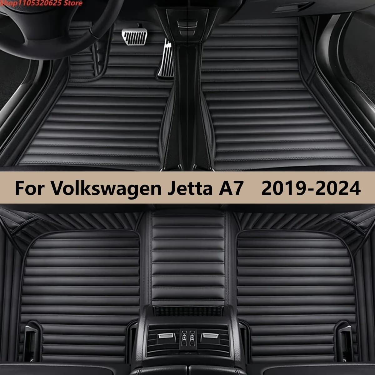 Tappetini per Auto per Volkswagen Jetta A7 2019~2024 VW MK7 Vento Accessori Interni Auto Tappeti in Pelle Tappetini Poggiapiedi