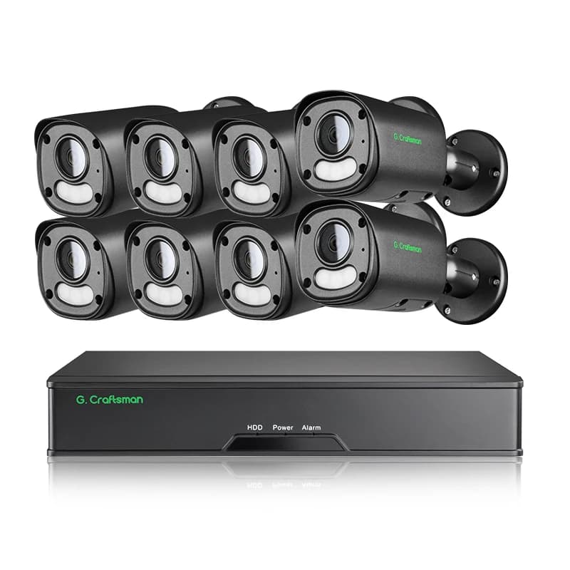 Sistema di Sicurezza NVR PoE 8CH AI Detection H.265+ 8MP GAC-YUFW-M8SG-K8 2026 con Telecamera CCTV a Colori Completi per Esterni IP67 Resistente alle Intemperie