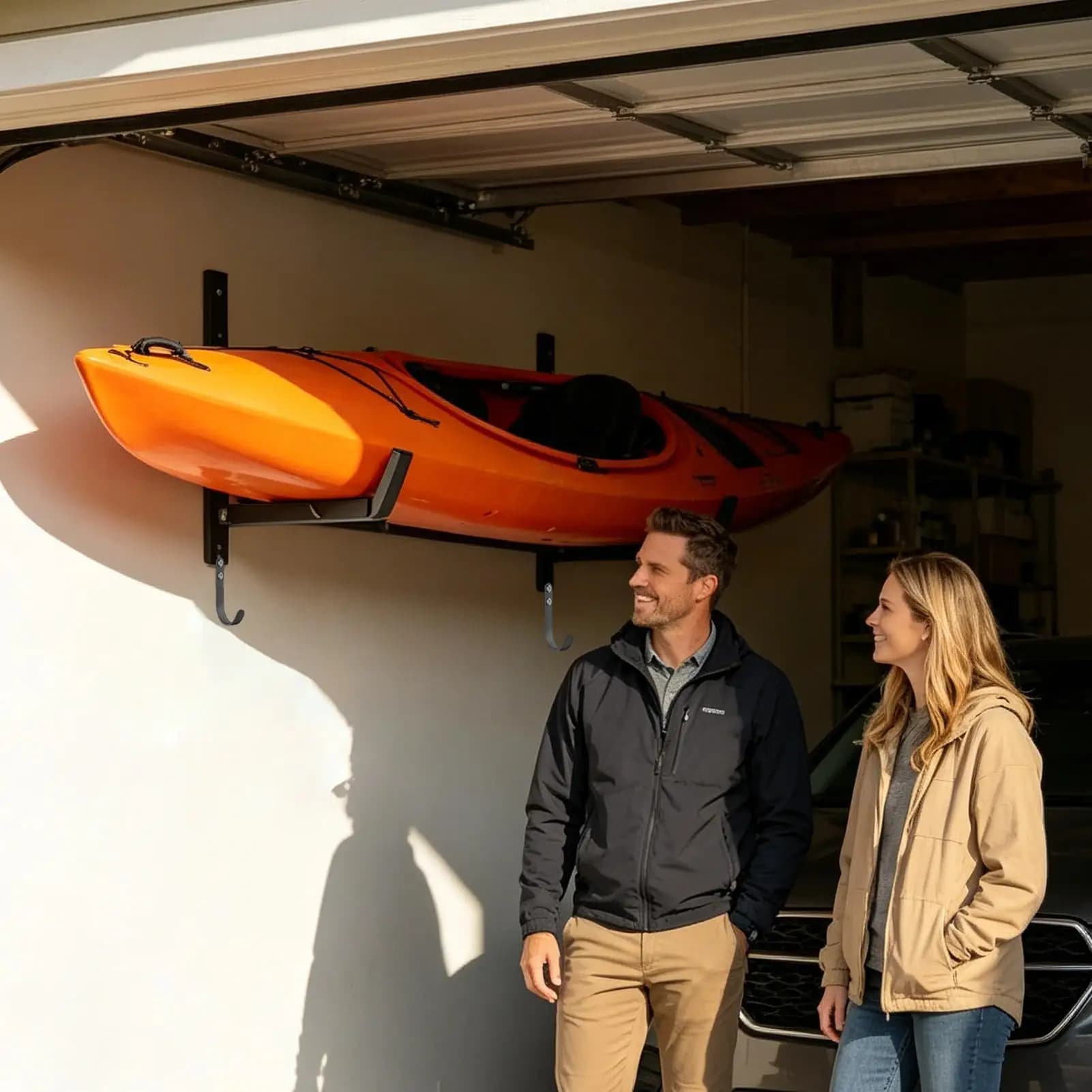 Kayak Wall Mount 200Lbs Capacity Utility Surfboard Hook 2 Pieces Kayak Wall Mount Storage Brackets For Canoes Indoor Outdoor