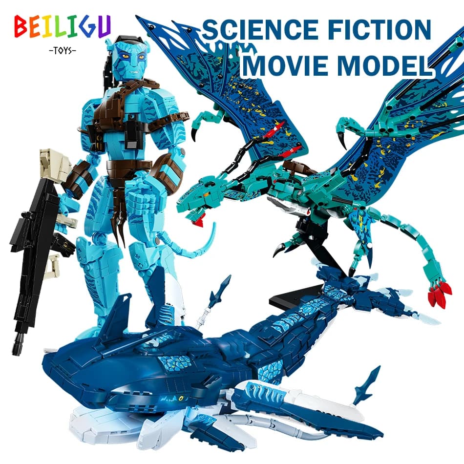 MOC Fly Dragon Warrior Whale Building Blocks Fantascienza Modello di film Città Costruzione di mattoni Giocattoli per bambini Regalo di festa