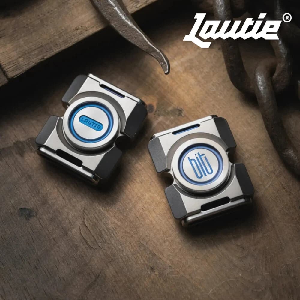 LAUTIE EDC BIT-02 Fidget Spinner in titanio, giocattolo antistress per adulti, spinner a due lame, gadget per alleviare l'ansia