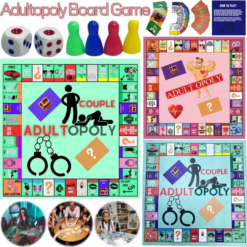 Gioco da tavolo Adultopoly Coppia Gioco da tavolo Opoly per adulti Gioco di coppia portatile Gioco da tavolo di intrattenimento per fidanzato fidanzata