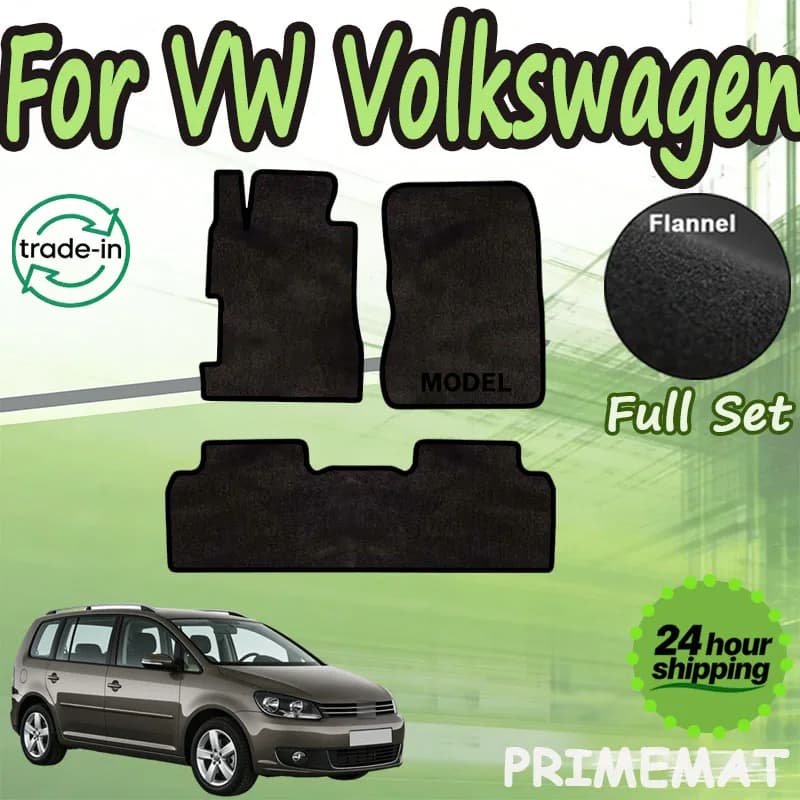 PRIMEMAT flannel car mats for VW Volkswagen Touran 1T 2004~2014 Car mats with carpet panel