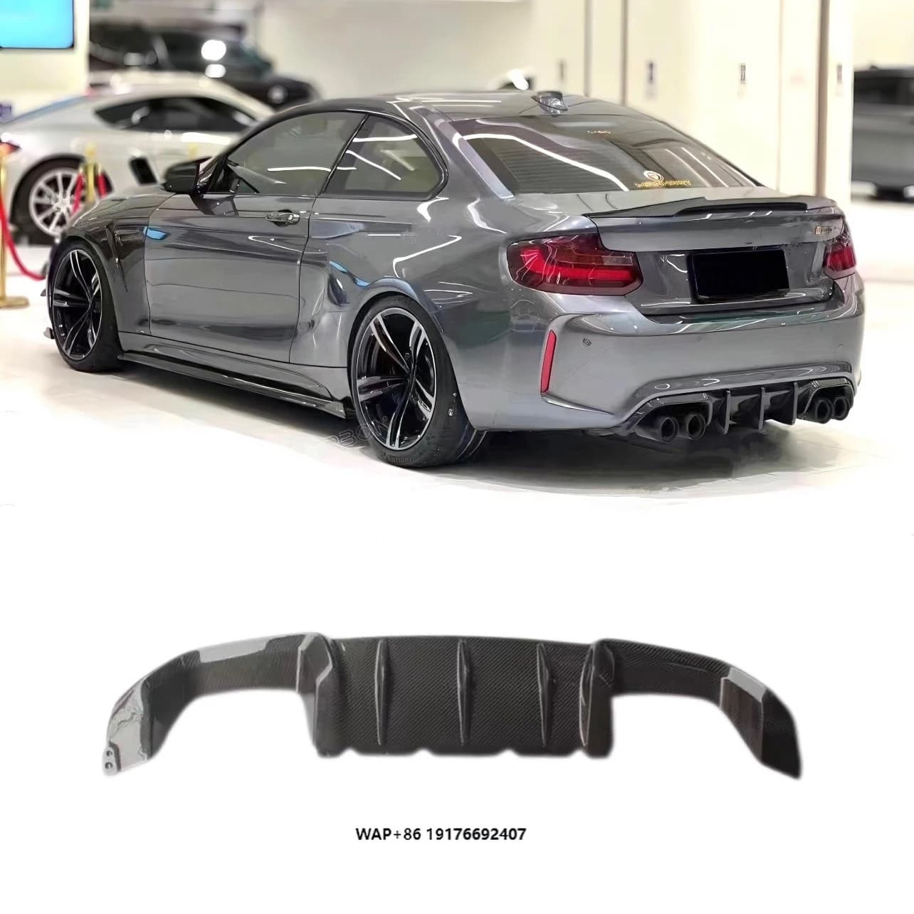 Back Rear Bumper Diffuser MP Style Carbon Fiber Rear Bumper Diffuser forBMW F87 M2 M2C Exterior Body Kit