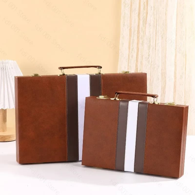 15 Inch Portable Leather Backgammon Board Game Set Compact Storage Design for Travel Indoor Entertainment