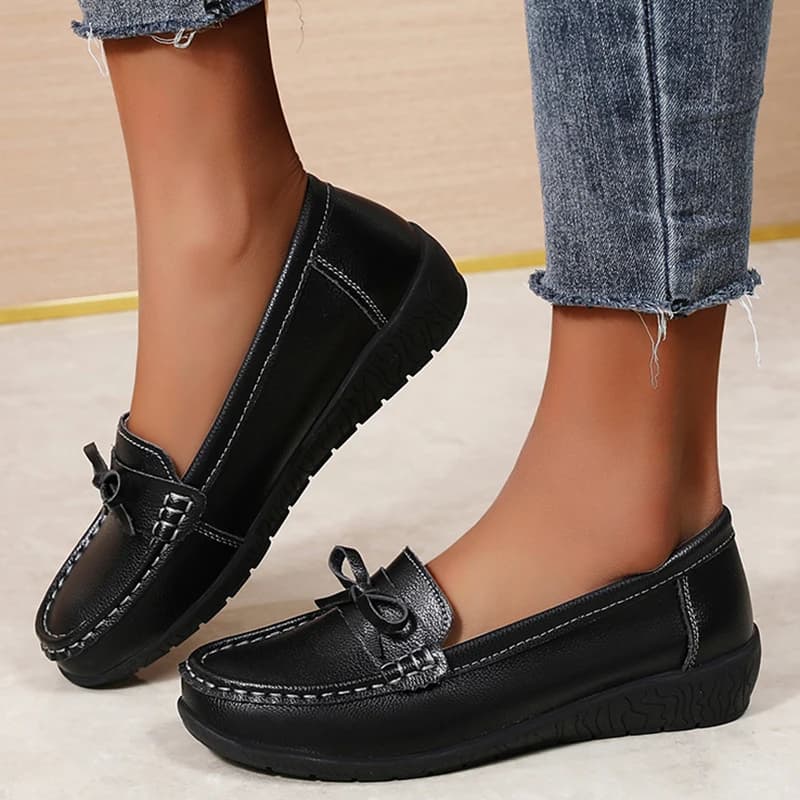 Women's Low Shoes in Real Leather Fashion Black Shoes Women's Shoes Women's Shoes Tennis Shoes Women's Shoe Round Toe Size Women's