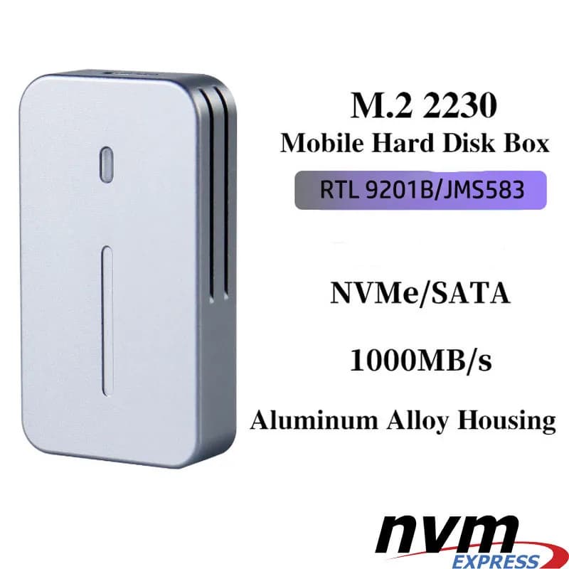 Custodia SSD M.2 NVMe 2230 Adattatore NVMe a USB 10 Gbps USB 3.2 Gen2 Custodia esterna USB C per M2 2230 NVMe SN740/SN530/PM991a
