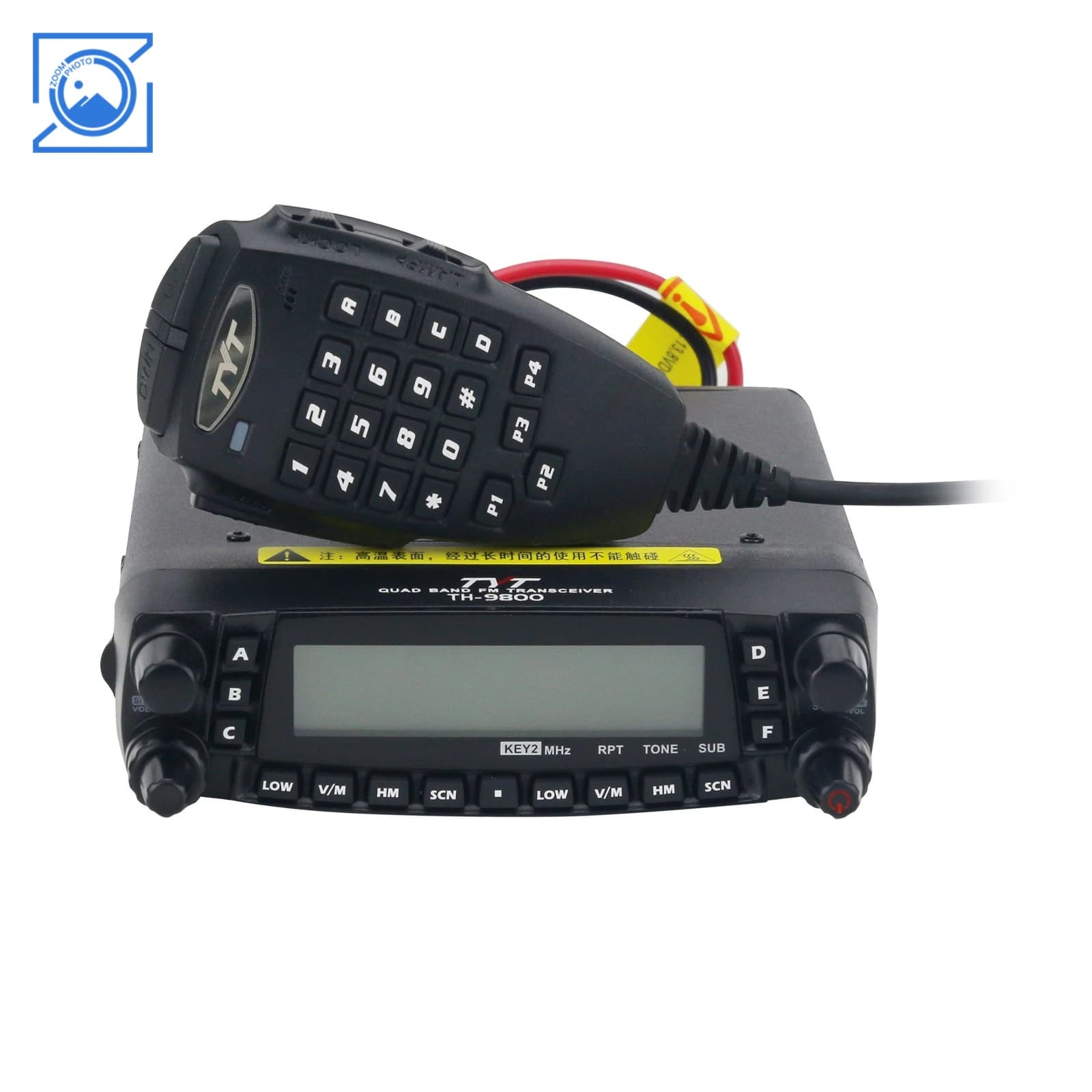 Ricetrasmettitore radio mobile amatoriale FM con display quad band completo da 50 W TYT TH-9800 PLUS con microfono walkie-talkie portatile