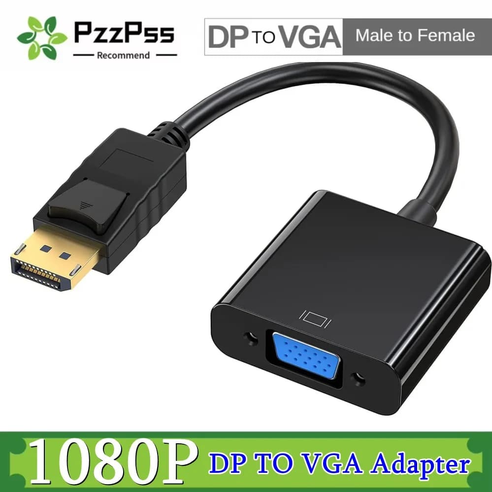 Convertitore DP a VGA Convertitore adattatore DisplayPort maschio a VGA femmina Cavo DP a VGA 1080P per TV Proiettore per computer portatile