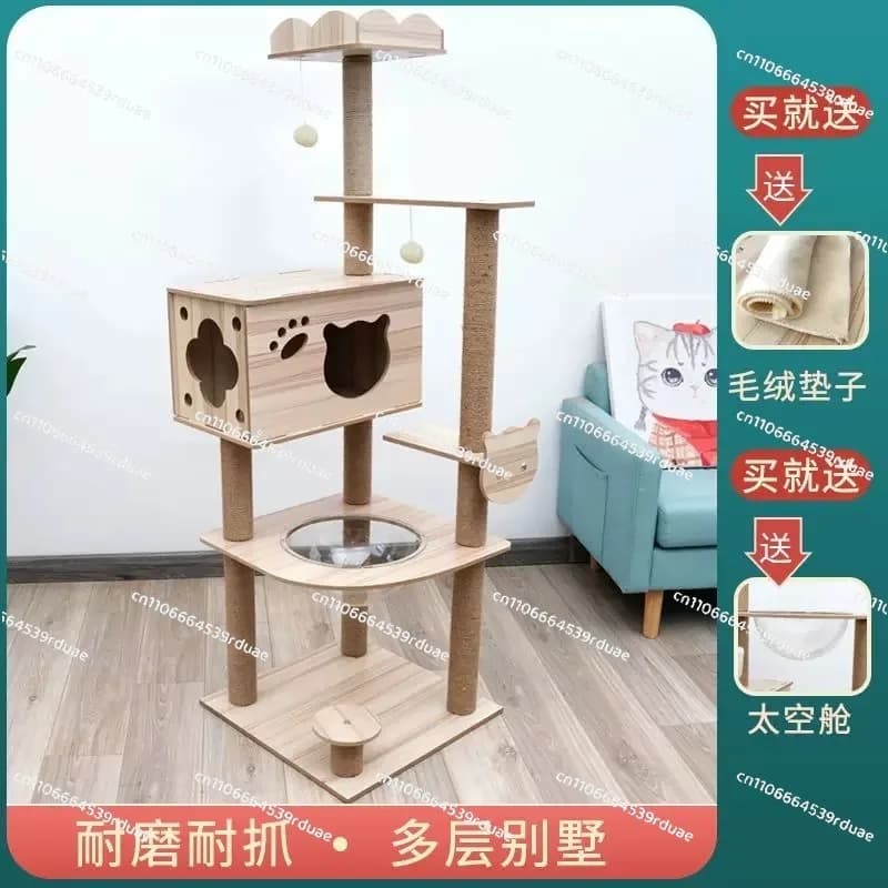 Cat Climbing Frame Cat Tree Bed Scratch Board Space Capsule Toy Pet Accessories Scratcher Climbing Frame Cat Shelf