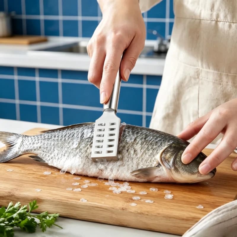 1/2Pcs Stainless Steel Fish Scale Knife with Sawtooth Edge for Scale Scraper Boning Filleting - Kitchen Fish Cleaning Tool