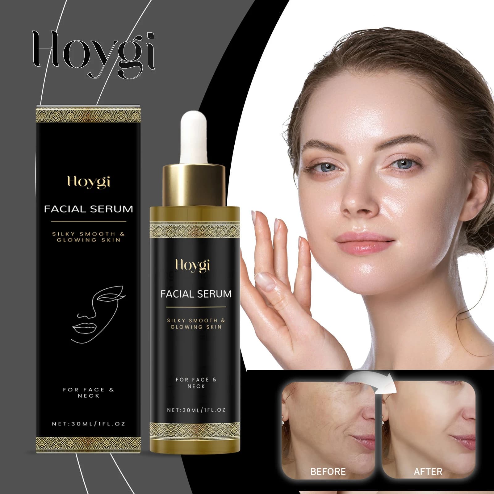 Hoygi 30ml Lighting Face Serum Vitamin And Lightweight Incense Essence Brightness Booster for Opaque Skin Non Sticky Formula