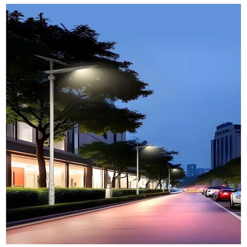 Laihong IP65 60W 80W Installa LED esterno impermeabile All in One Due pannelli solari integrati Lampada da giardino stradale