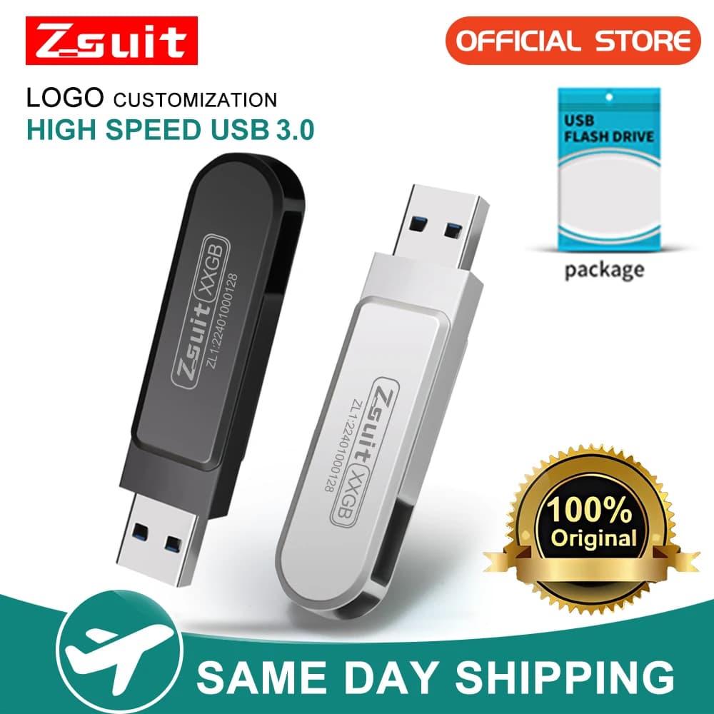 Le unità flash USB Zsuit ruotano USB-C Pendrive 64 GB 128 GB USB 3.0 Type-C Pen Drive 2 in 1 U Disk per laptop iPhone Memory Stick