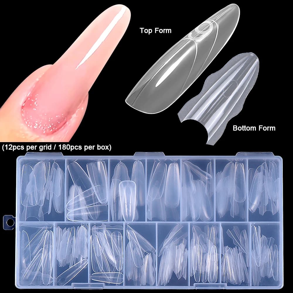 1 Box New Dual Nail Forms 180 pcs 15 Measures - Dual Forms Coffin and Mandorla for Superior Extensions/Inferior Manicure Tool