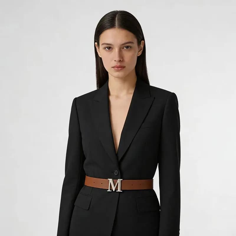 Nuova cintura da donna di alta gamma con fibbia a lettera M, stile Old Money, alla moda, decorativa per jeans e abiti da ufficio