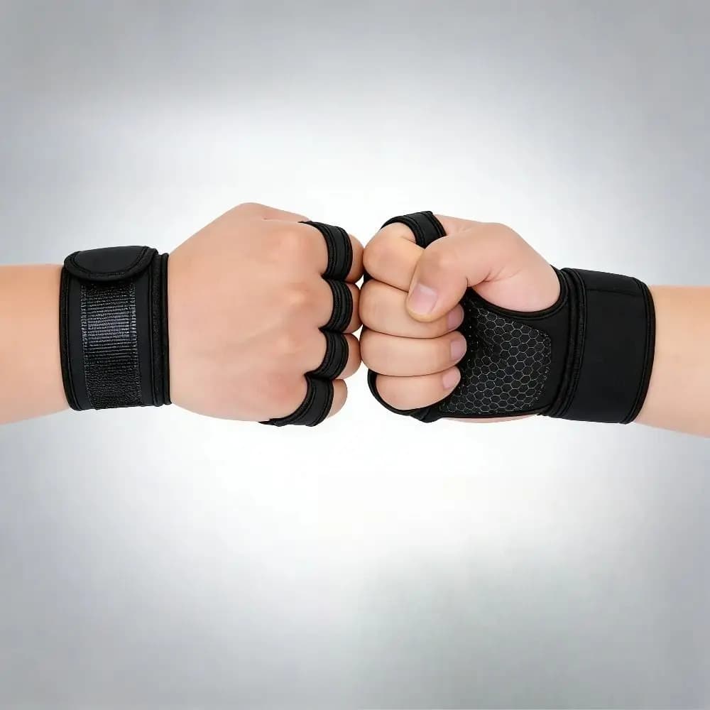 Anti-Slip Gym Fitness Gloves Wrist Protect Wear-Resistant Weightlifting Gloves Shock-absorbing Adjustable Workout Mittens