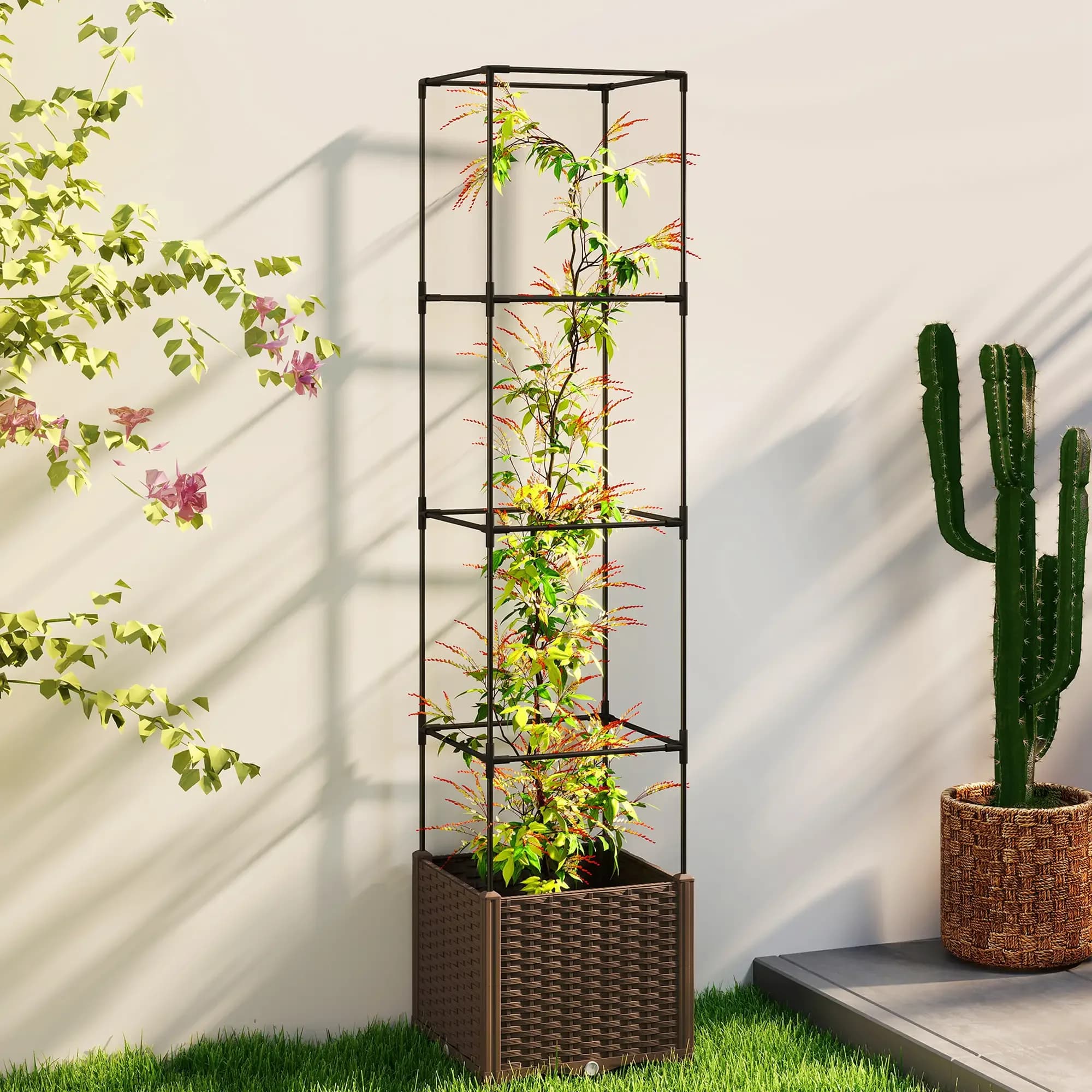Aiuola rialzata, attrezzi da giardinaggio. Robusto e durevole, adatto per la coltivazione di fiori, piante verdi e piante in vaso.