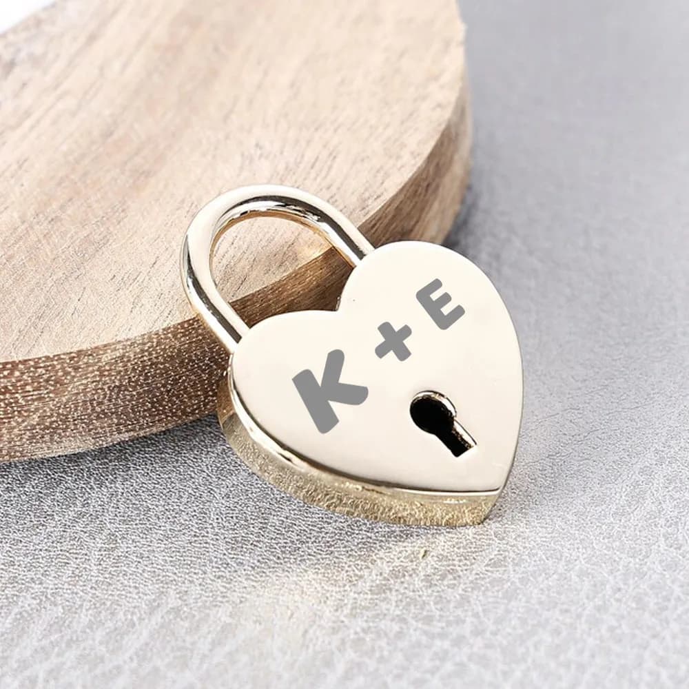 1 PEZZO NEW Custom Heart Shaped Padlock with Name, Wedding Gift, Valentine's Day, Anniversary