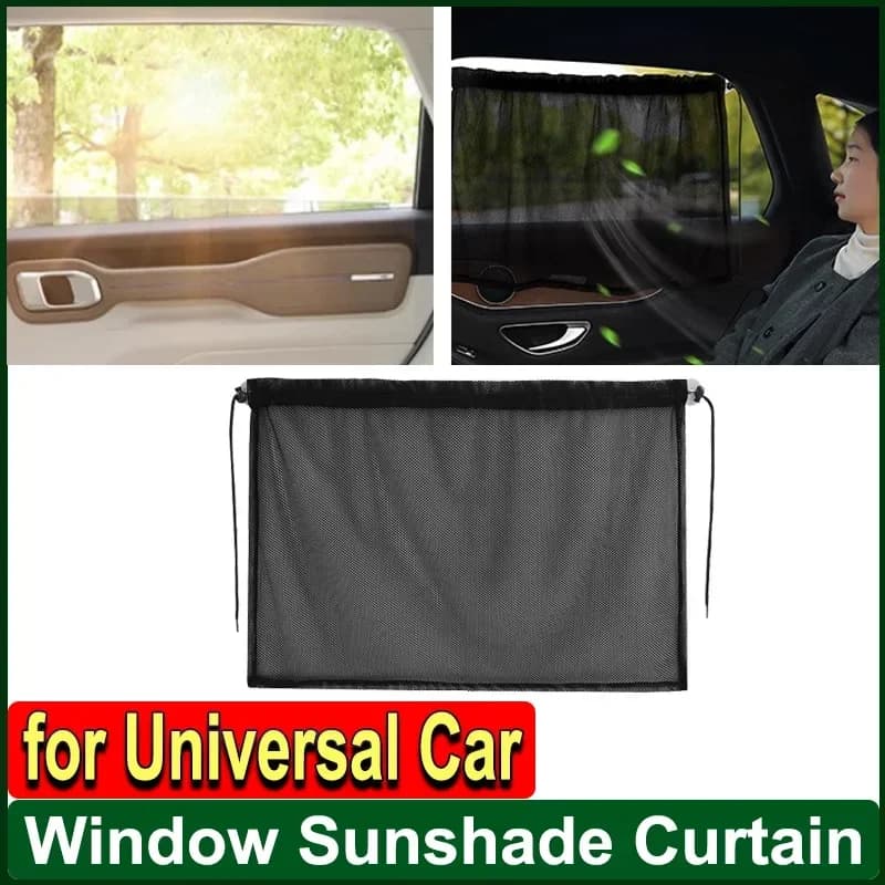Universal Car Window Sun Shade Curtain Mesh Net Sunshade for Front Rear Seater Auto UV Block Protector Shading Cover Accessories