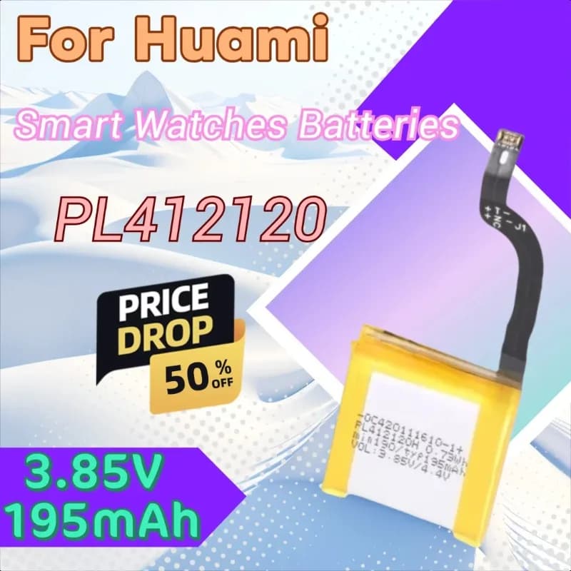 100% new battery 3.85V PL502625 PL412120 for batteries Smartwatch Huami AMAZFIT GTR 42mm GTR 47mm