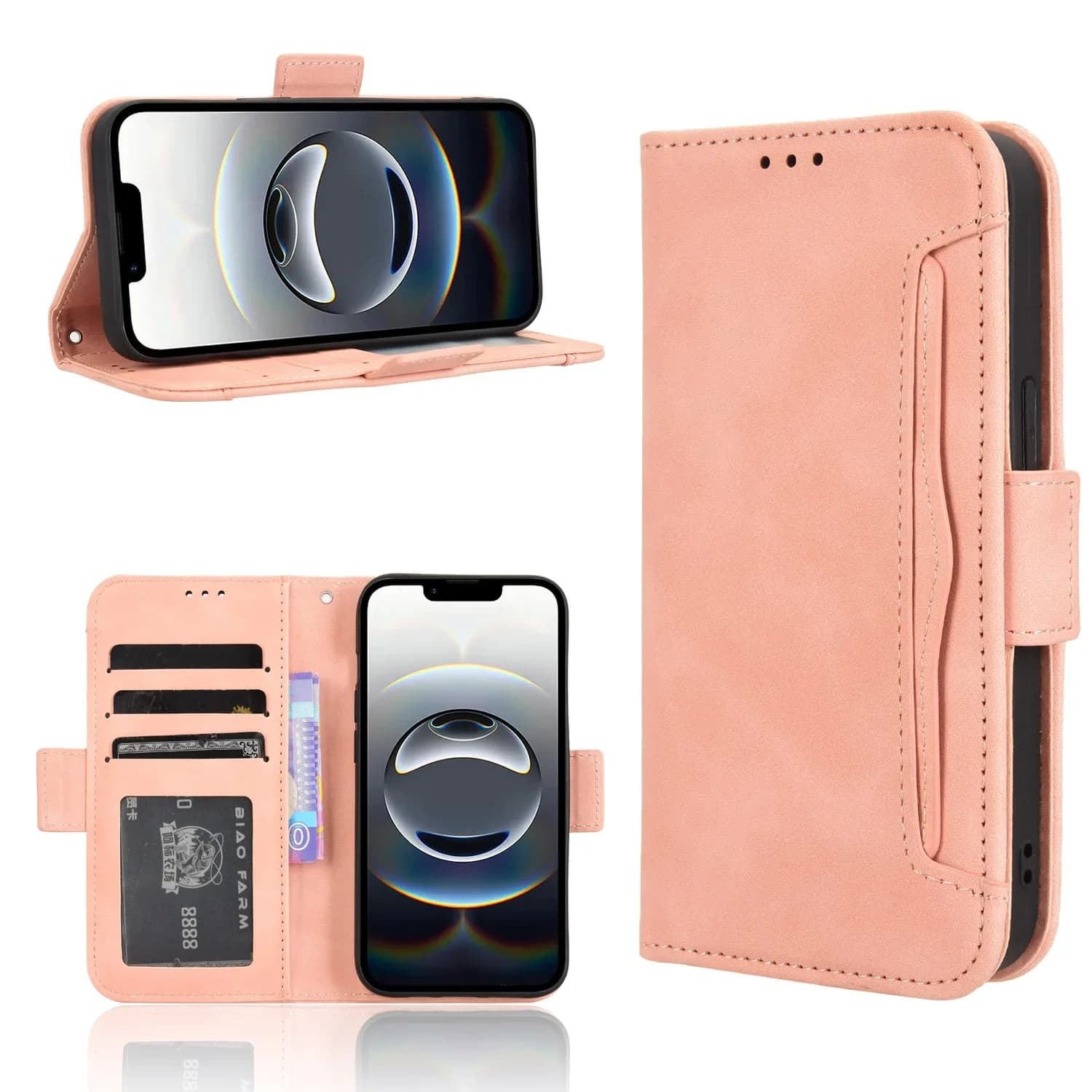 Per iPhone 16 Plus Pro Max 16E Portafoglio di lusso Tasca per carte Custodia multi-slot Custodia pieghevole per iPhone 16 E 16Pro + Max Pro 16 Shell