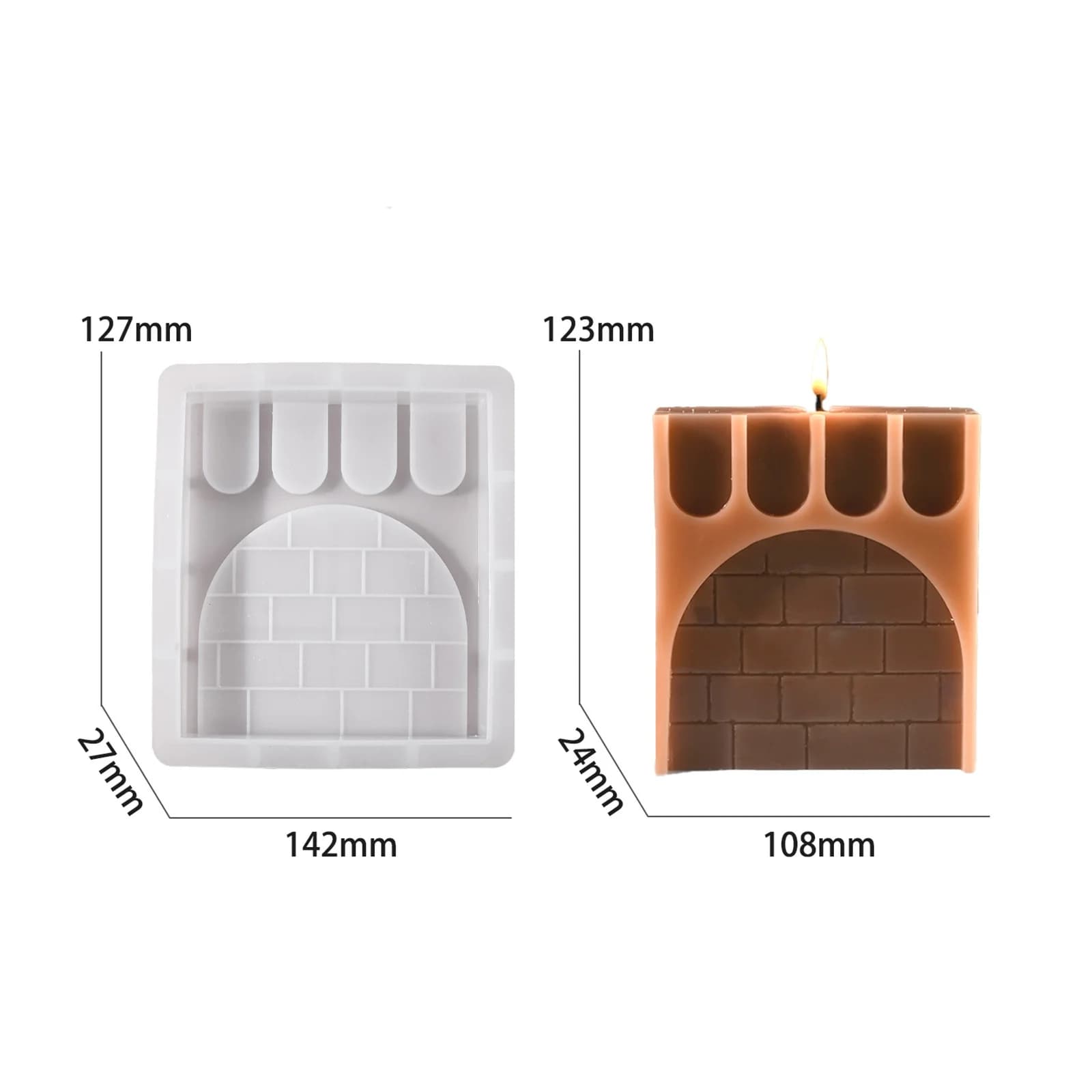 Epoxy resin mold made by you for walls and towers of castles, silicone mold for candles, 3D ornament in fragrant chalk
