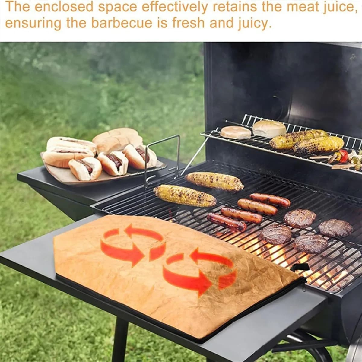 (ABKM) Coperta BBQ Isolante per Riposo della Carne, Riutilizzabile, Pieghevole e Leggera, per il Controllo del Calore, 2 Pezzi