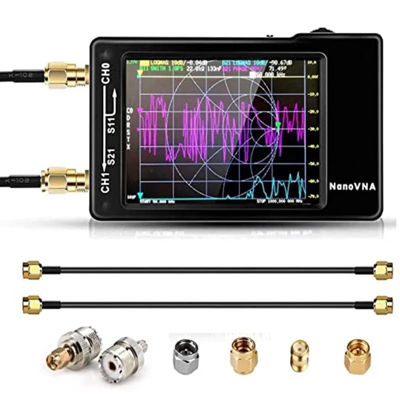 Analizzatore di antenna di rete vettoriale NanoVNA-H da 2,8 pollici 10KHz-1,5GHz MF HF VHF UHF con slot per scheda SD Analizzatore di spettro versione V3.6