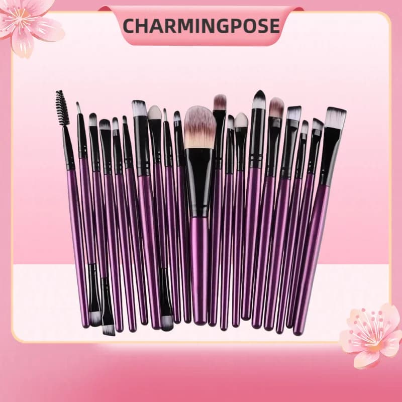 Set di pennelli per trucco professionale da 20 pezzi, per fondotinta, ombretto, miscelazione, eyeliner, kit di pennelli cosmetici per tutto il viso, Natale