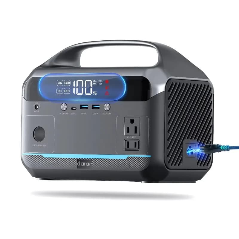 Centrale elettrica portatile da 288 Wh con generatore di emergenza a pannello solare con uscita da 350 watt per campeggio con torcia elettrica e avviamento di emergenza