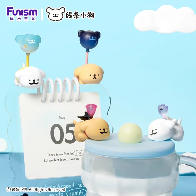 Maltese Fun Line Puppy Accovacciato Angelo Serie Cieco Borsa Originale Genuino Anime Figure Auto Modello Desktop Decorazione Giocattoli Regalo