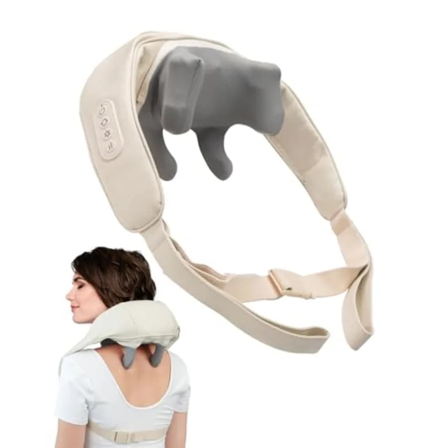 Massaggiatore Shiatsu per Collo e Schiena con Calore Regolabile, Cuscino Elettrico per Massaggio Profondo di Spalle, Vita e Cosce