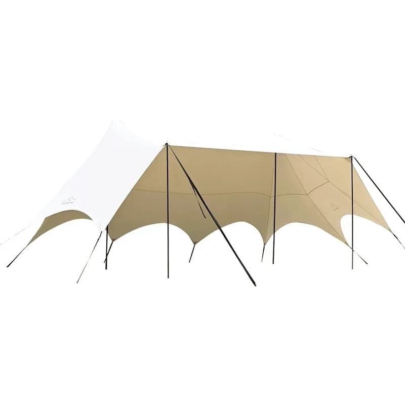 Campeggio Cantiere Protezione solare in gomma nera Tenda parasole 9M * 5M Tenda a baldacchino a cupola a doppio picco per esterni Extra Large A Tower