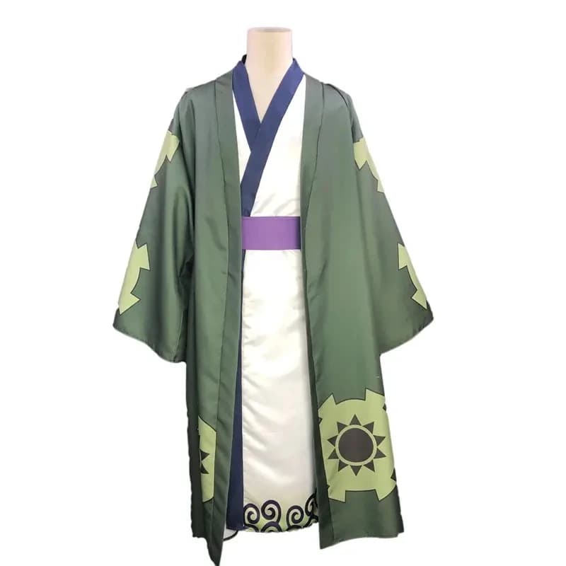 Wano Country Roronoa Zoro Kimono Bathrobe Cosplay Costume Women Men Luxury Yukata for Halloween Carnival Party