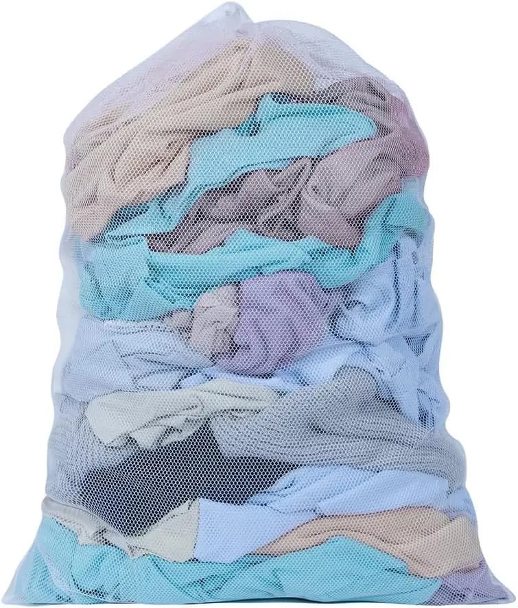 Heavy Large Mesh Laundry Bags,24 x 36 inches Travel drawstring Laundry Washing Bags for Dirty Clothes Storage, laundry bag suitable for university, dormitory, travel, family, and apartment residents