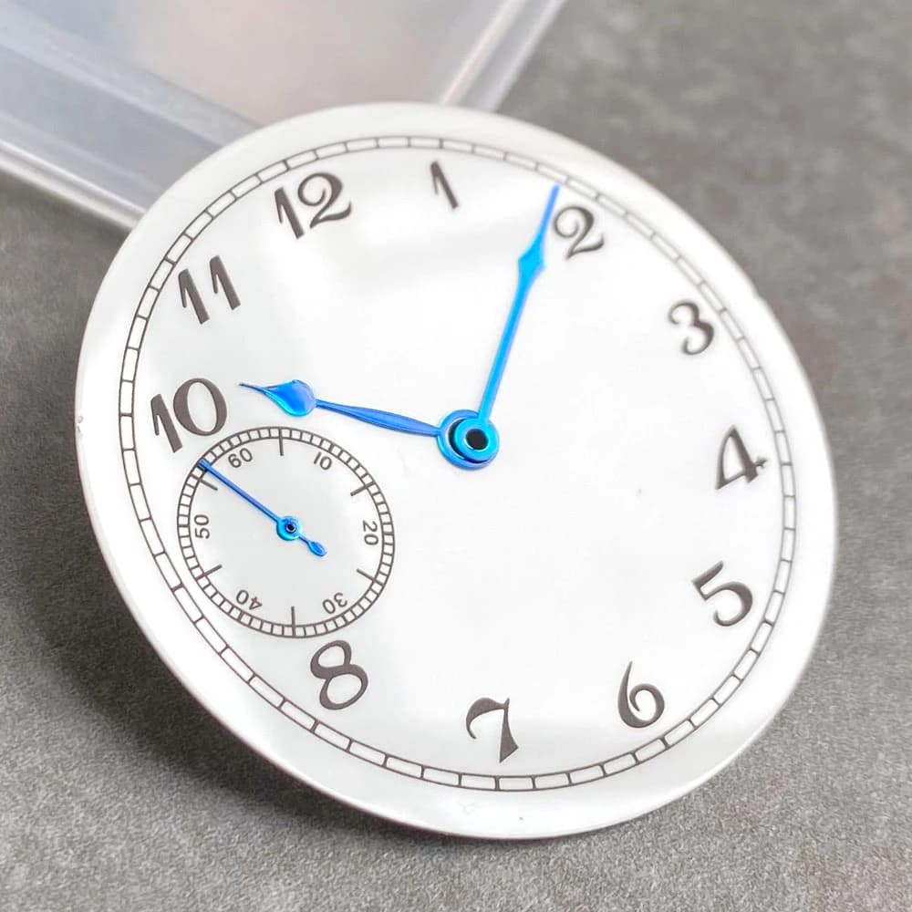 37MM White Watch Dial Blue Black Hand Set fit ETA 6497 ST3600 Mechanical Watch Men Watch Accessories Part