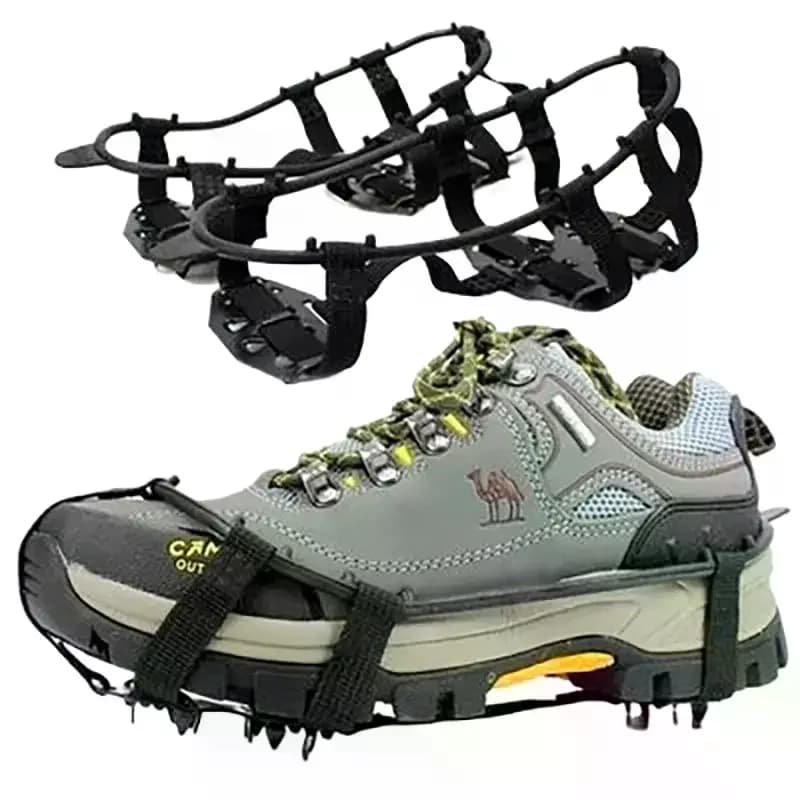 1 Paio di Ramponi M L con 24 Denti Antiscivolo, Copriscarpe per Ghiaccio, Attacchi per Scarpe da Trekking e Arrampicata su Ghiaccio, Punte per Scarpe, Catena da Arrampicata