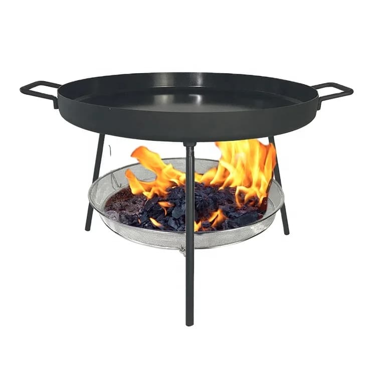 Padella Portatile per Barbecue da Campeggio per Cucinare all'Aperto sul Camino