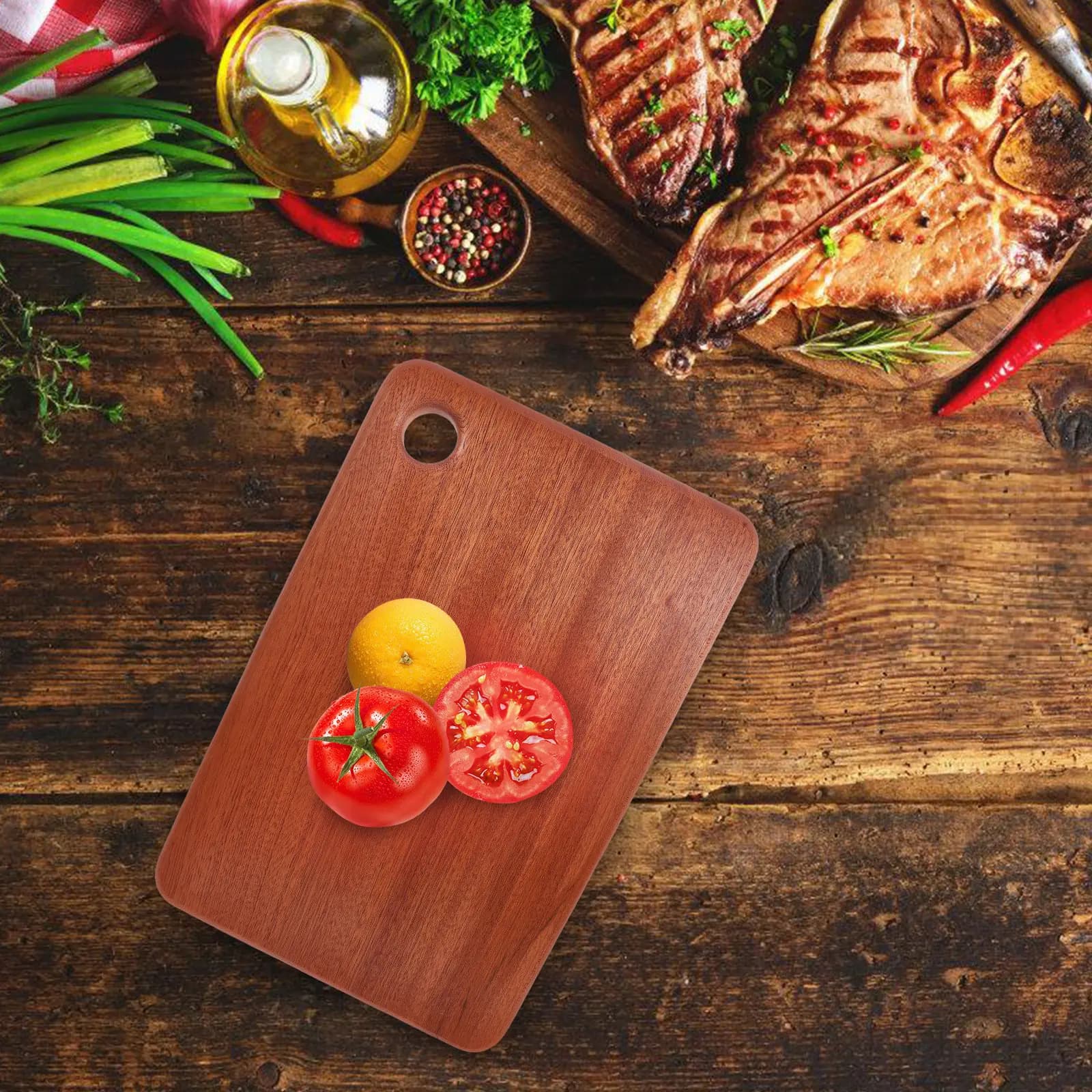 Natural Grain Ebony Rectangle Cutting Board 30x20x2cm Multi Use Kitchen Chopping Board Serving Platter for Charcuterie Fruit