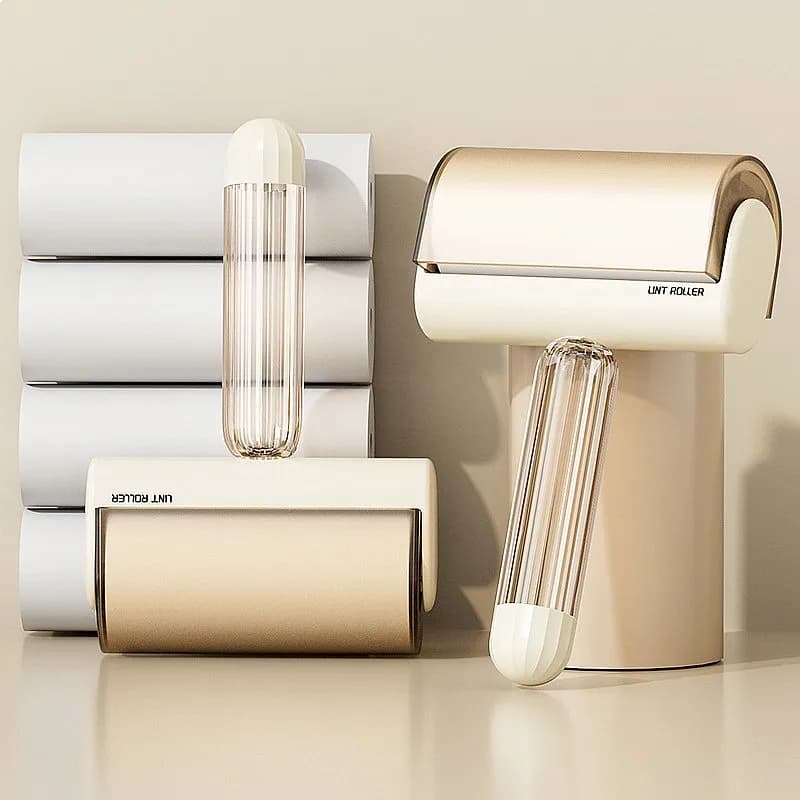 New Luxury Sticky Lint Roller Refill Sheets, Portable Pet Hair Remover Plastic Roller for Clothes