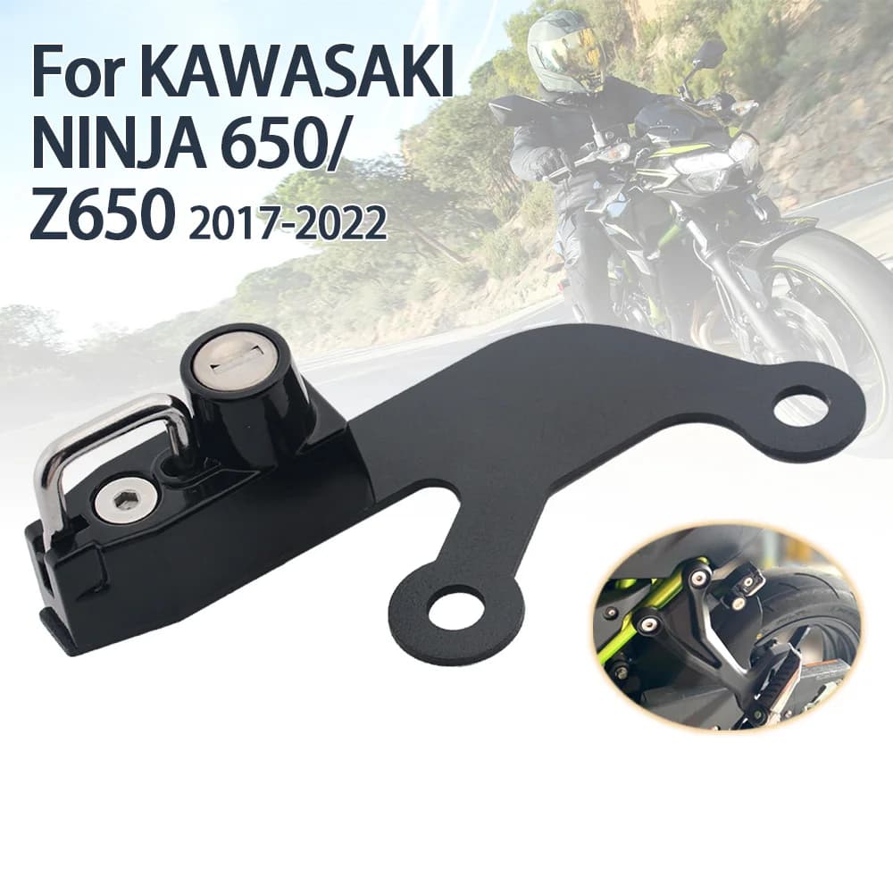 Blocco casco per KAWASAKI Z650 NINJA 650 2017-2023 Z 650 Z-650 accessori moto staffa poggiapiedi passeggero posteriore antifurto