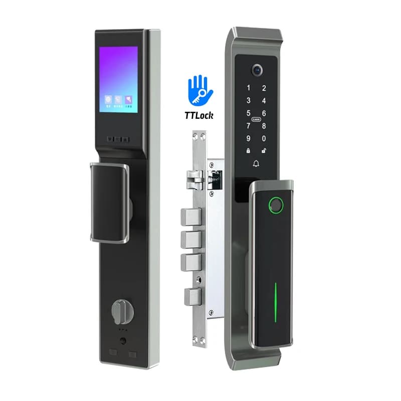 Nuovo Bluetooth TTlock App Security Door Camera Lock Video Fingerprint Household Electric Automatic catenaccio Smart Door Lock