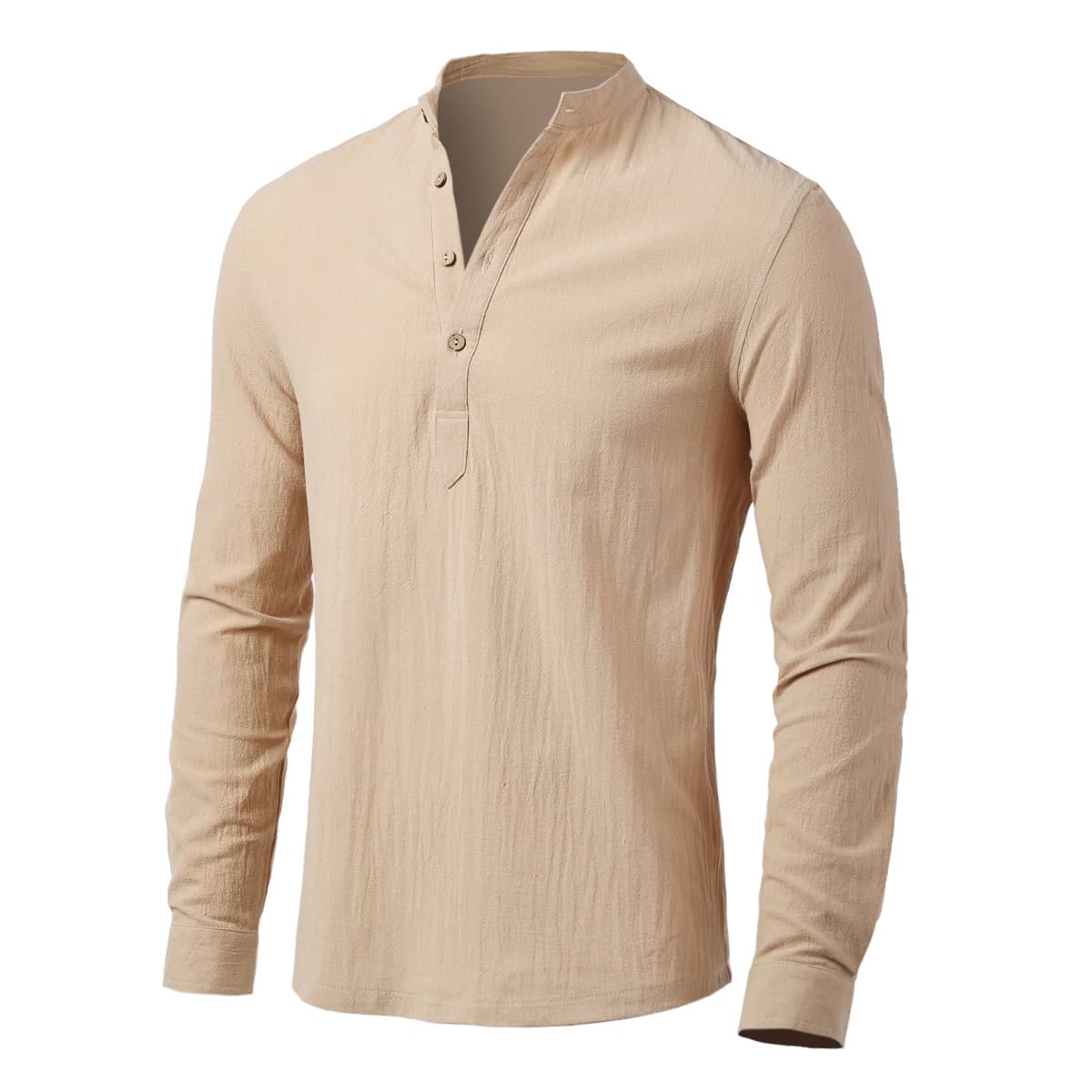 Camicie da uomo Moda vintage Waffle Henley Camicia casual a maniche lunghe Costume LARP Camicetta gotica medievale Top