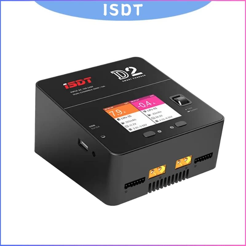 ISDT D2 200W 24A AC Caricabatterie intelligente con uscita a doppio canale per auto RC aereo elicottero 2-6S Lipo LiHv LiFe